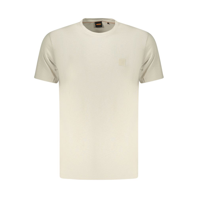 Beige cotton men t-shirt-null