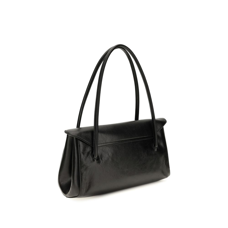 Black calf leather bos taurus shoulder bag-null