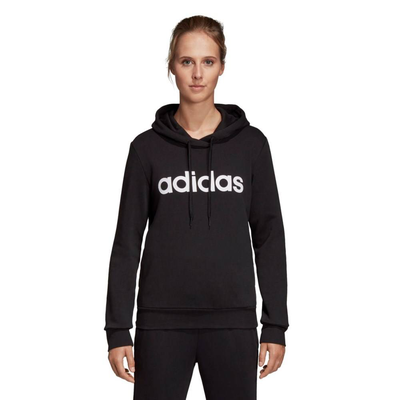 Womens essentials pullover hoodie, Black / White, medium