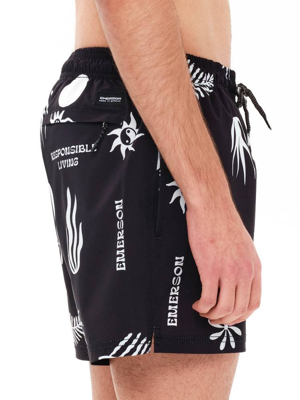 Mens printed volley swim shorts image number null