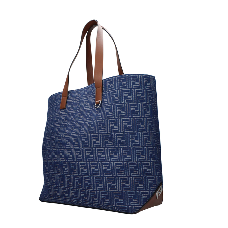 Blue fabric shoulder bag-null