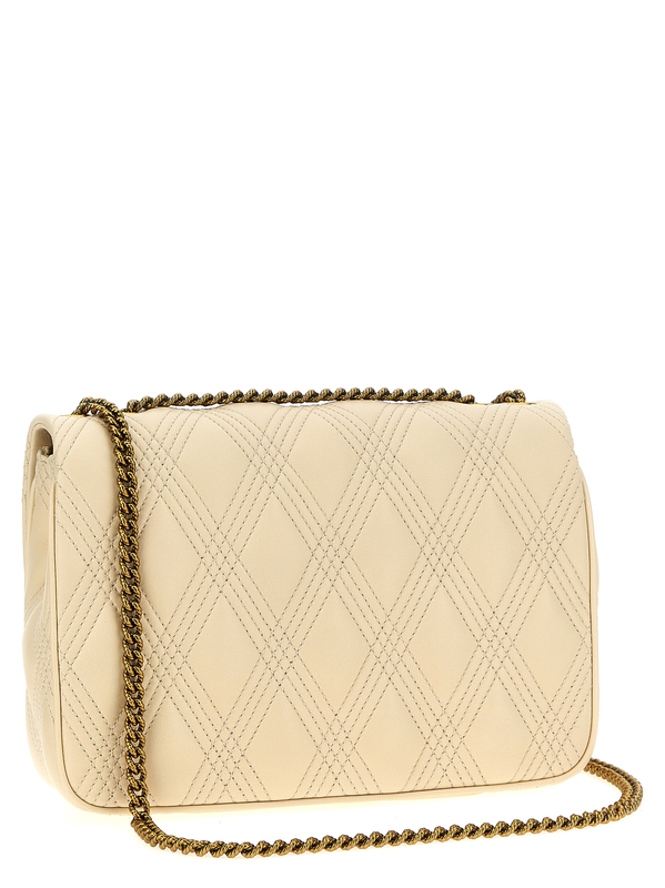 White lamb leather shoulder bag-null