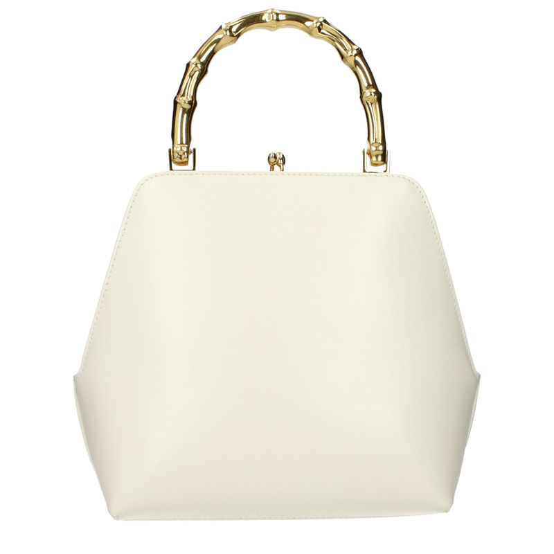 Beige leather handbag-null