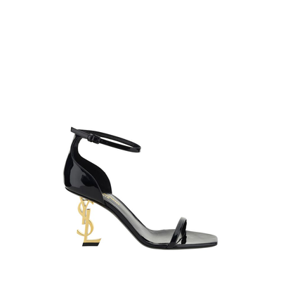 Black calf leather bos taurus stiletto heel sandals, Black, medium