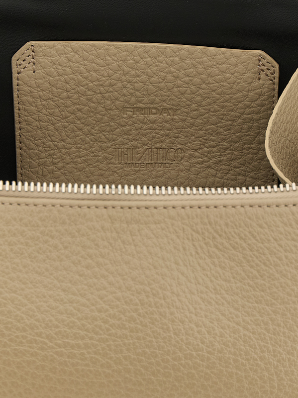 Beige bovine leather handbag-null