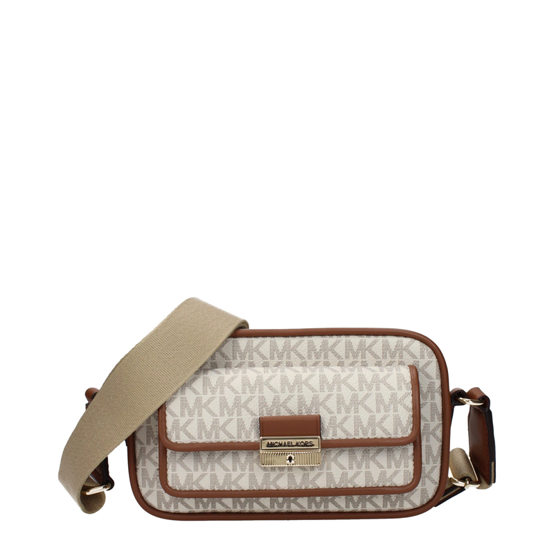 Beige fabric crossbody bag-null