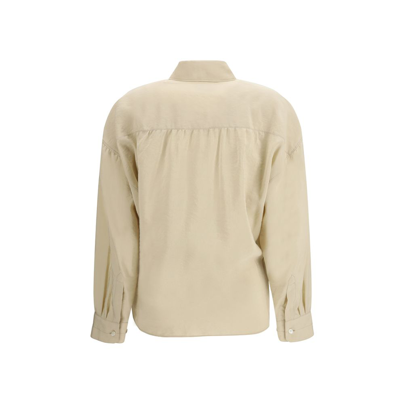 Beige silk dress shirt-null