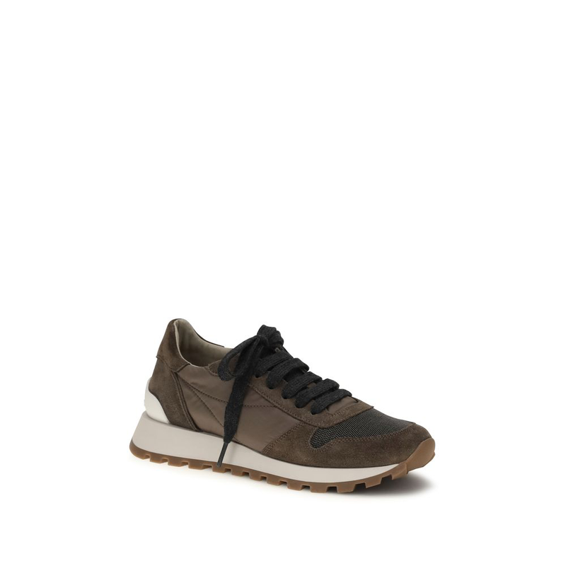 Brown calf leather bos taurus athletic sneakers-null