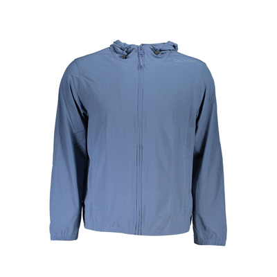 Blue polyester men's sweatshirt, Blue, medium