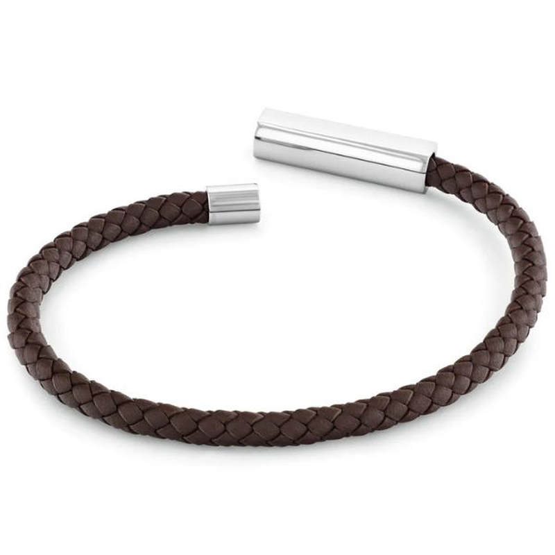 Calvin Klein brown leather men's bracelet-null