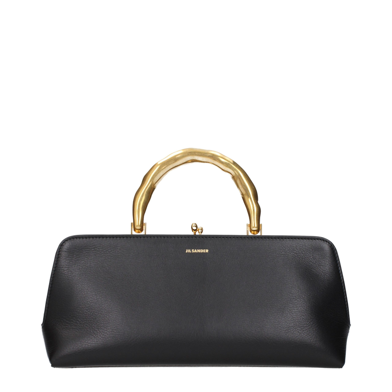 Black leather handbag-null