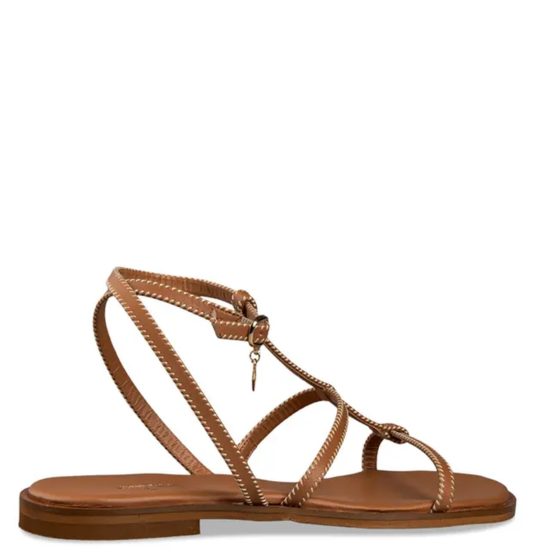 Fil d&eacute;t&eacute; sandals by mairiboo for envie - 41 , camel-null