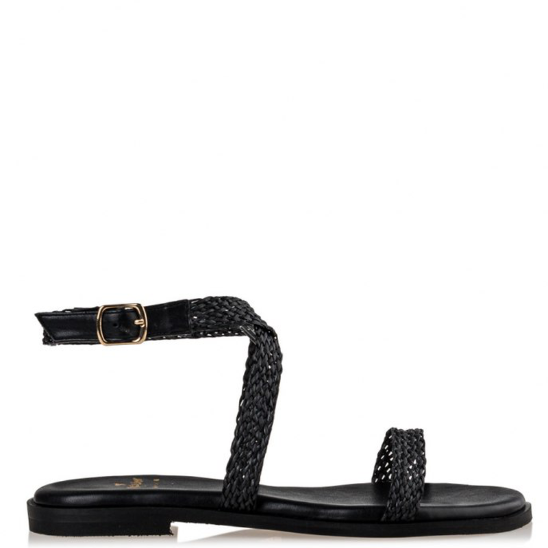 Theros flat sandals designed by mairibo , black-null
