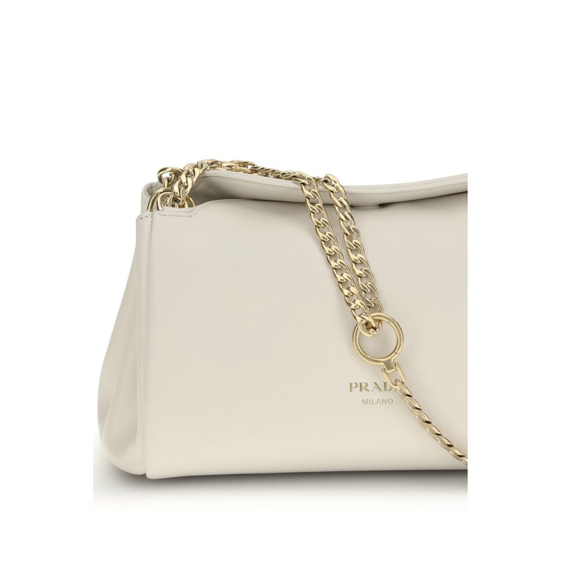 White calf leather bos taurus shoulder bag-null
