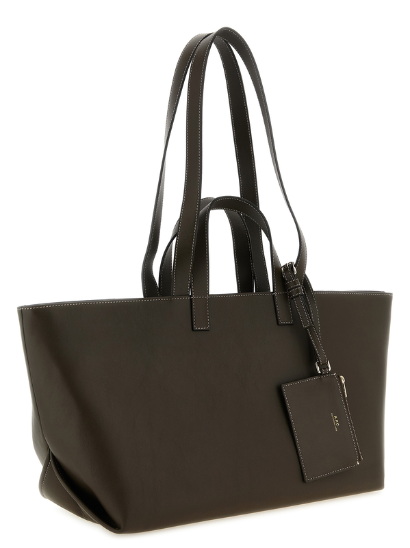 Brown cowhide tote bag-null