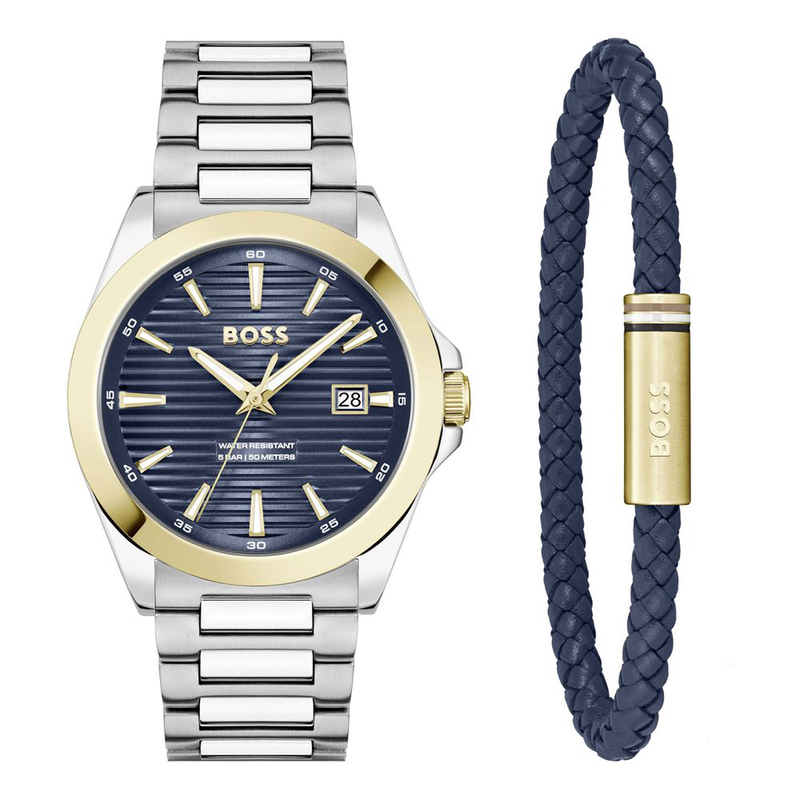 Gray stainless steel dress watch-null