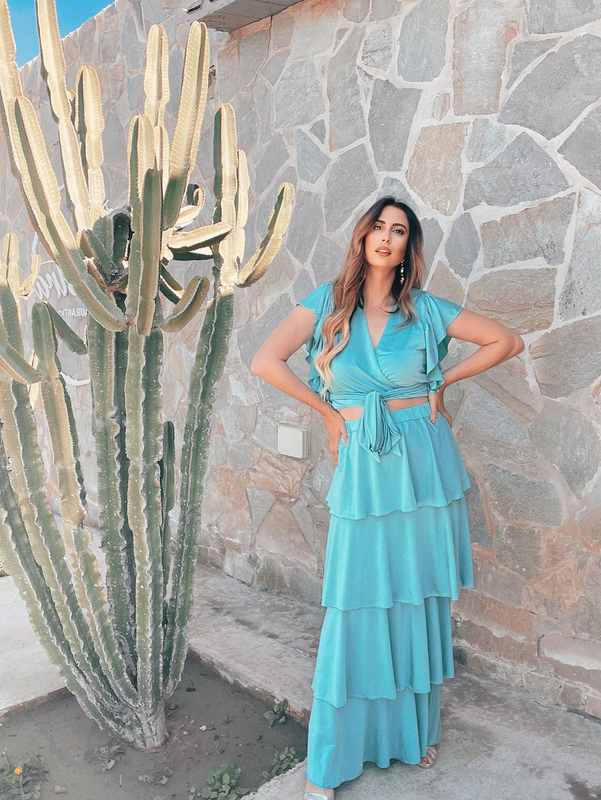 Maxi ruffle tiered skirt image number null