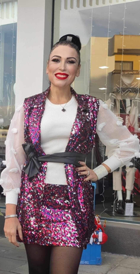 Sequin skirt mini, Fuchsia, medium