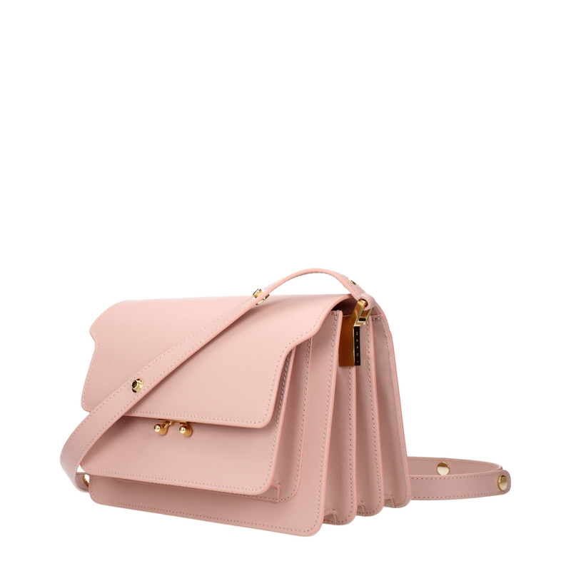 Pink leather shoulder bag-null
