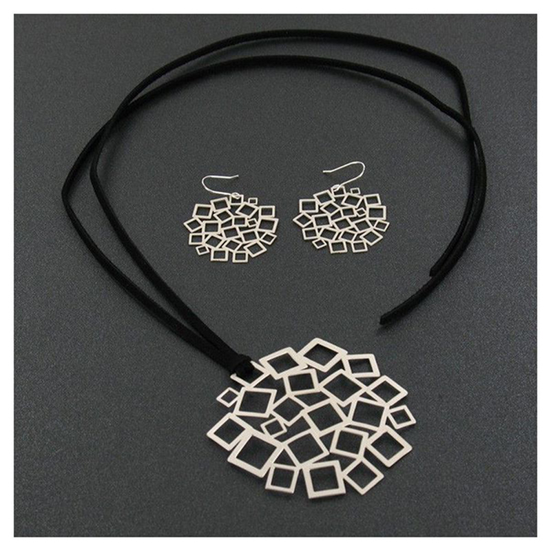 Squared square silver earrings image number null