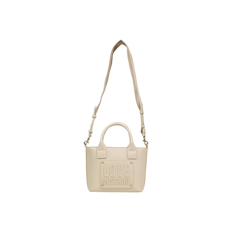 Cream polyethylene handbag-null