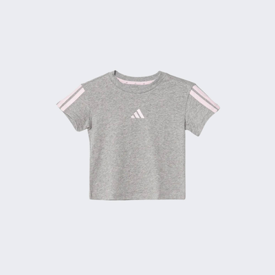 Junior 3 stripes tee, Grey, medium