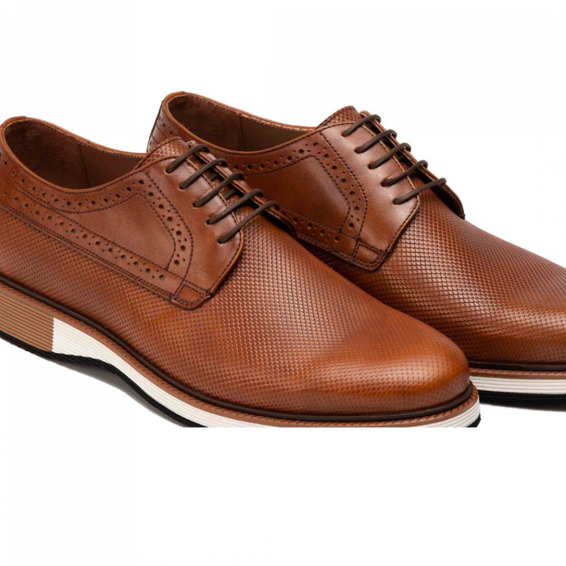 Split leather shoes in contrast sole-null