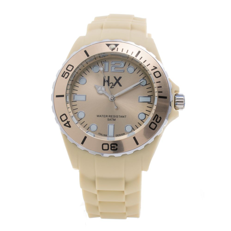 Beige rubber sport watch-null