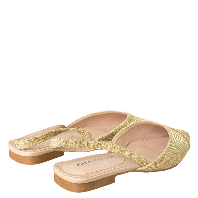 Elodie straw pointed flats - gold-null