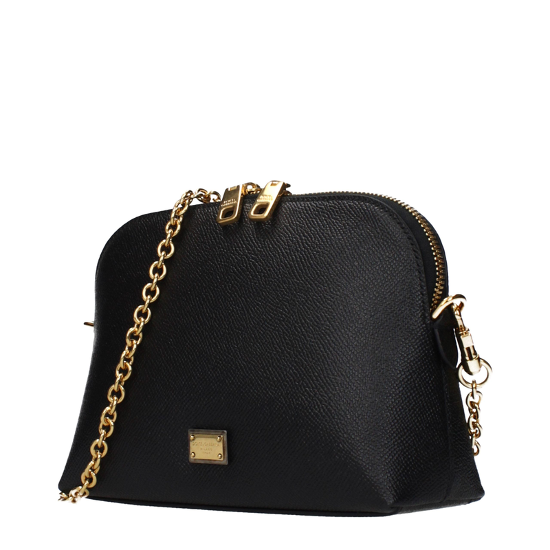 Black leather shoulder bag-null
