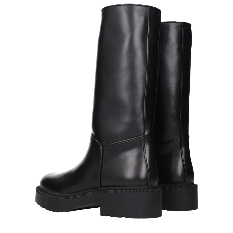 Black leather boots-null
