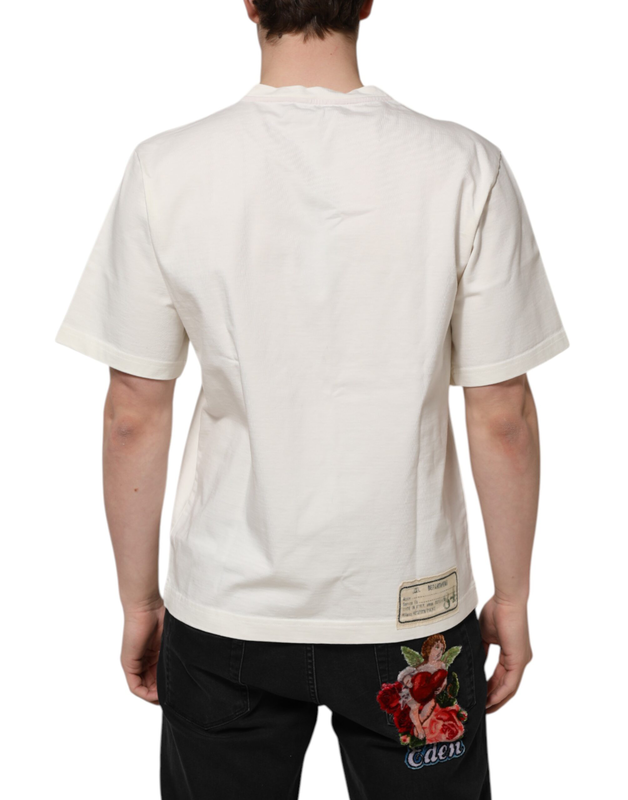 White love peace cotton men crew neck t-shirt-null