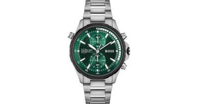 Boss globetrotter 1513930 mens chronograph, Green, medium