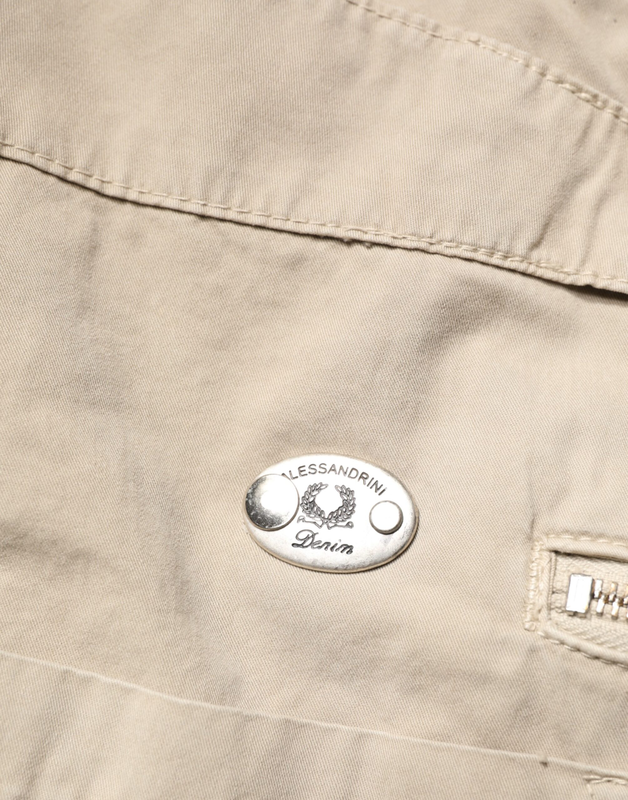 Beige cotton mid waist straight men denim jeans-null