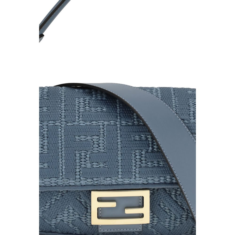 Blue raffia shoulder bag-null
