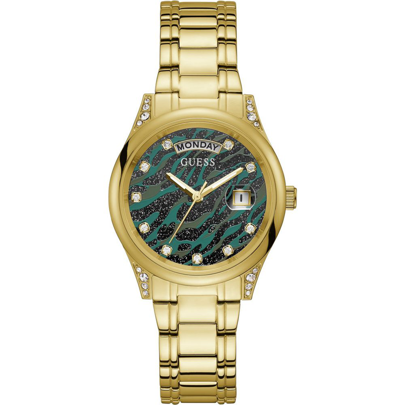 Gold stainless steel dress watch-null