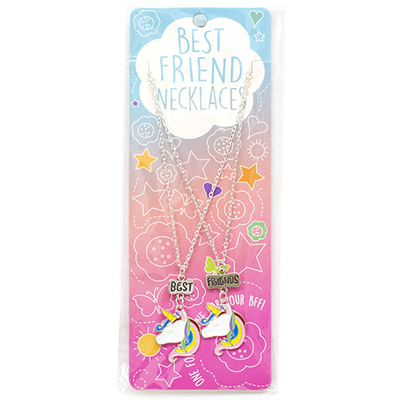 Best friend necklaces 2 unicorns small metal 14482394, Silver, medium