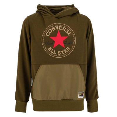 Youth geared up blocked freelift mix pullover, Kkhaki, medium