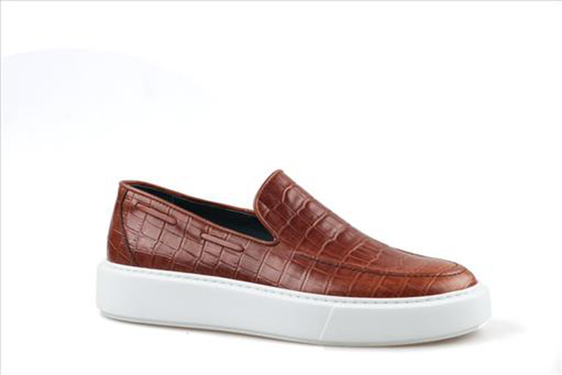 Stefan laceless leather embosed shoes-null
