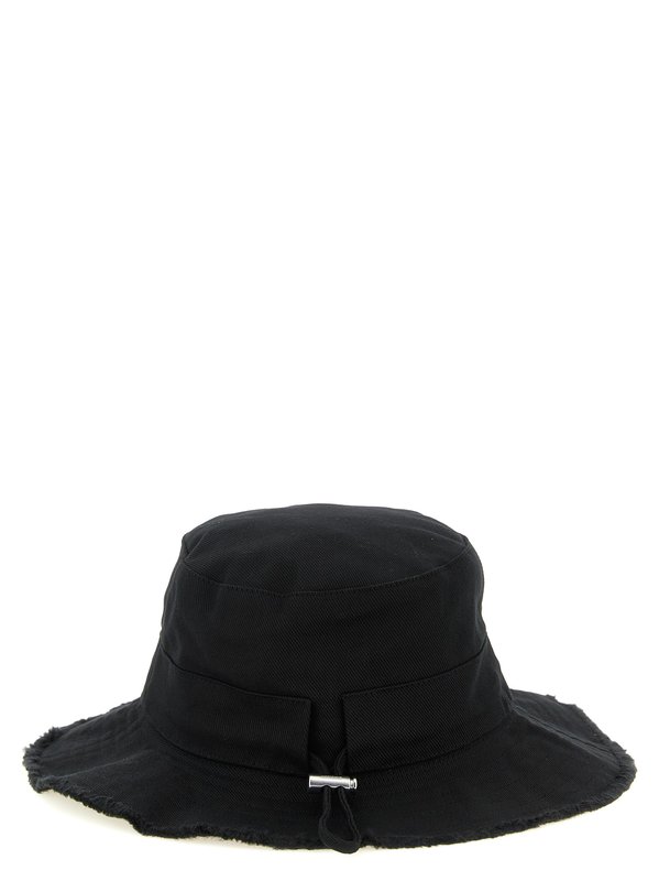Black cotton bucket hat-null