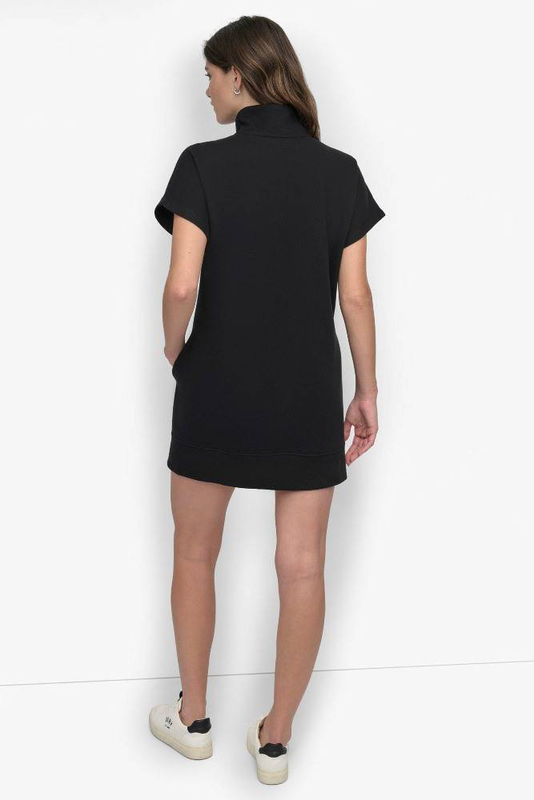 Mini stud logo half zip sneaker dress-null