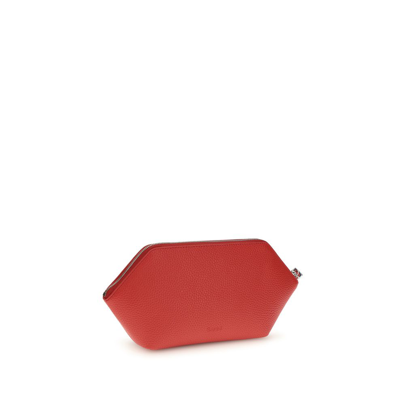 Multicolor recycled leather clutch bag-null