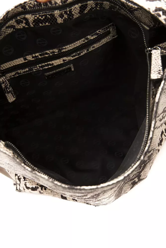 Gray leather women shoulder bag-null