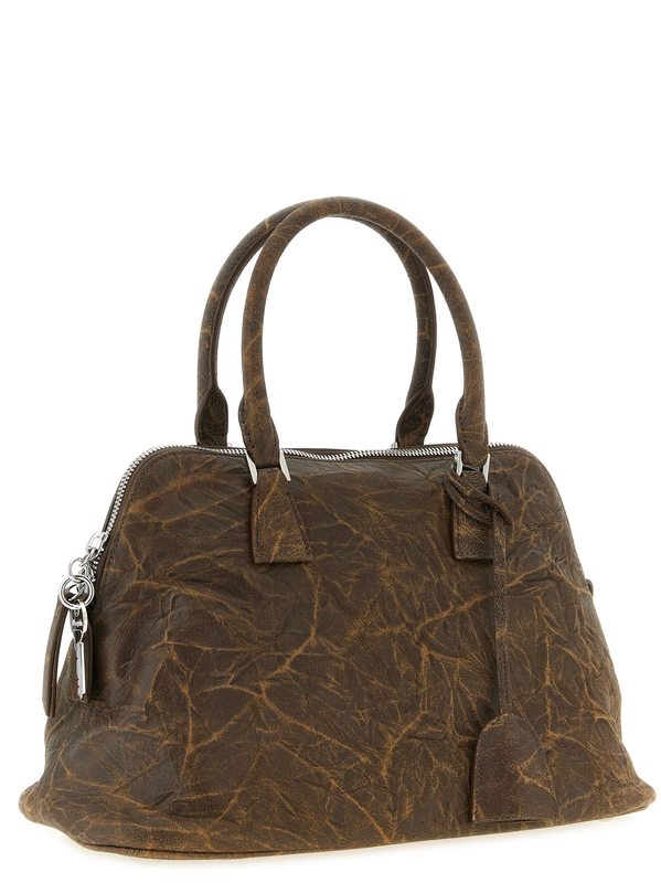 Brown goatskin shoulder bag-null