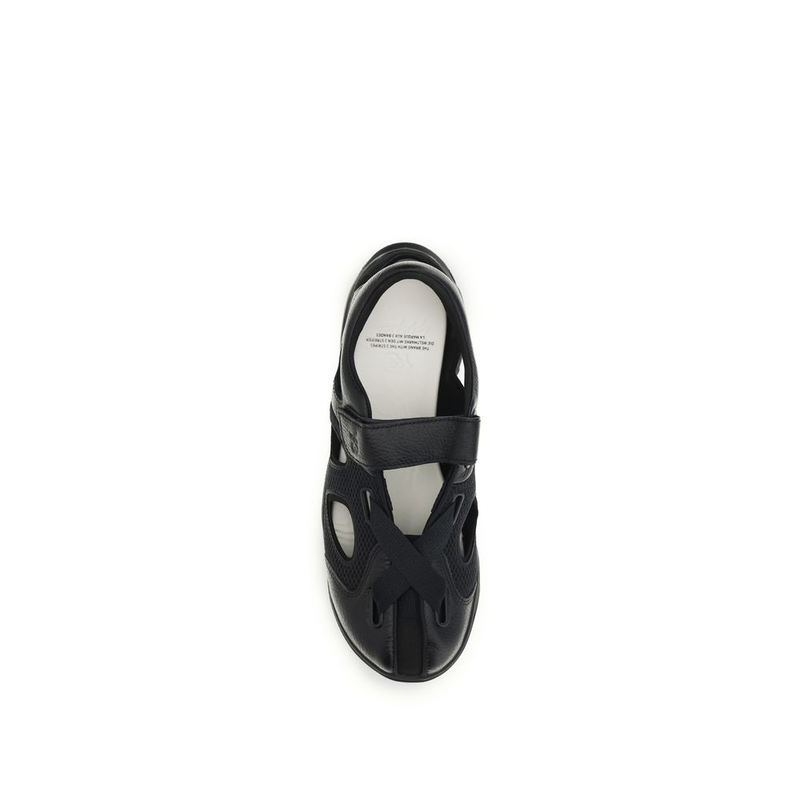 Black calf leather bos taurus flat sandals-null