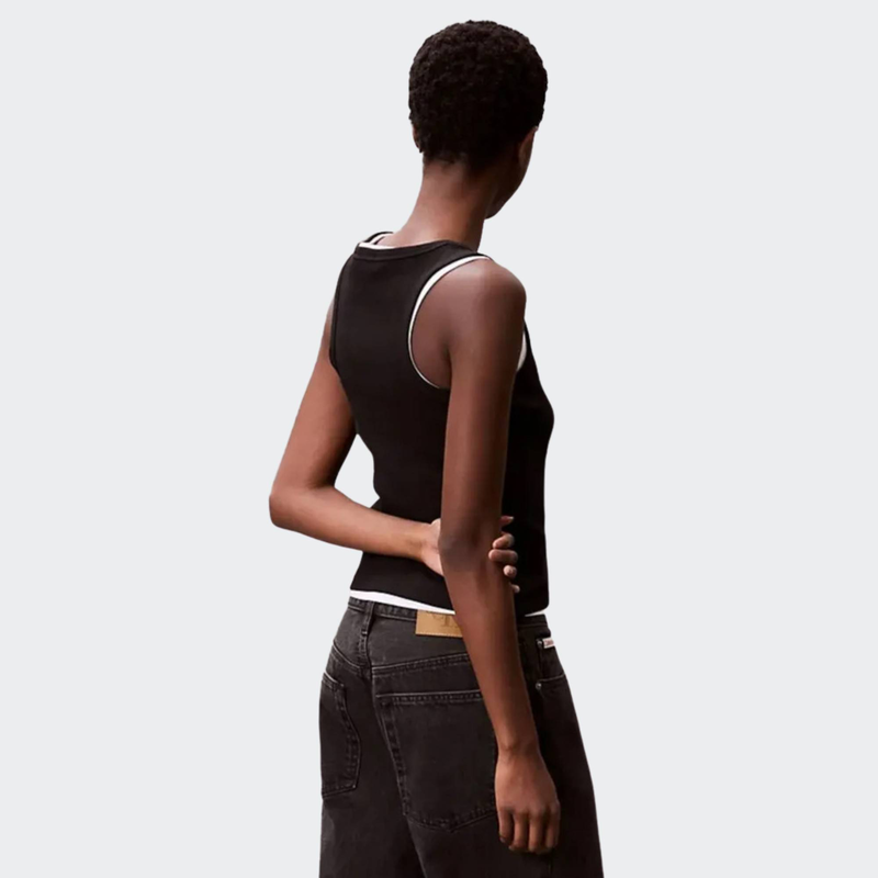 Woven label 2x2 cotton rib tee-null