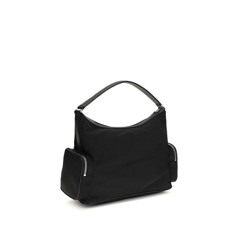 Black nylon shoulder bag-null