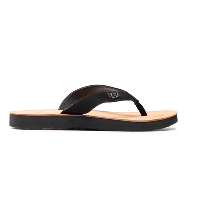 Ugg tawney logo womens flip flop, Black, medium