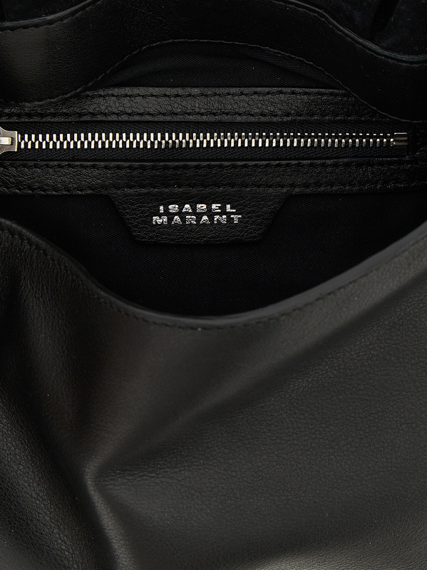 Black calfskin shoulder bag-null