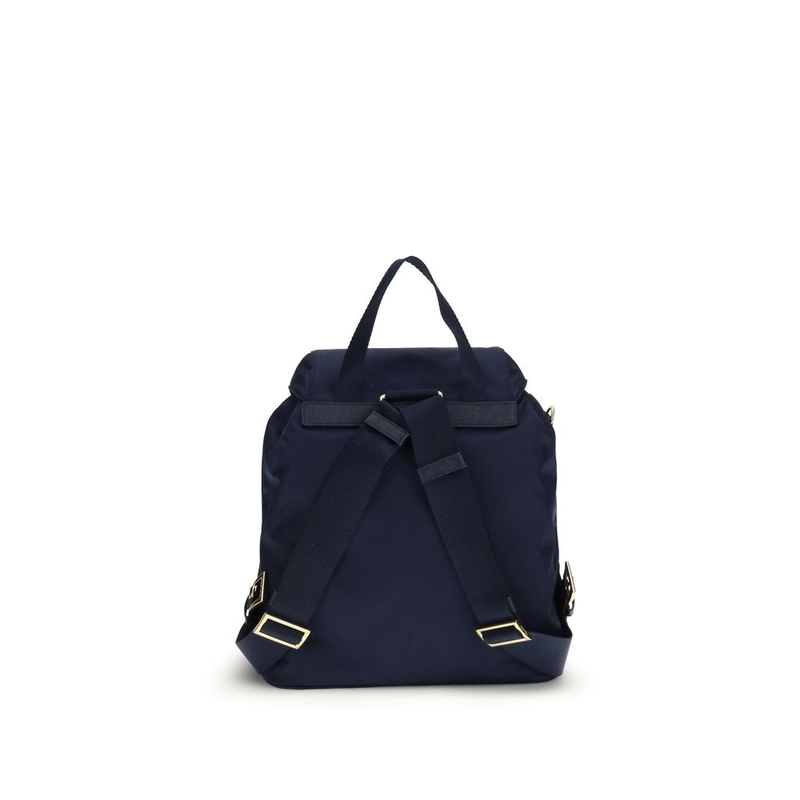 Black nylon backpack-null